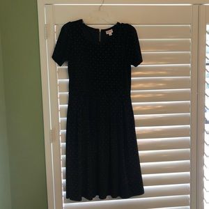 black and white polka dot LulaRoe dress
